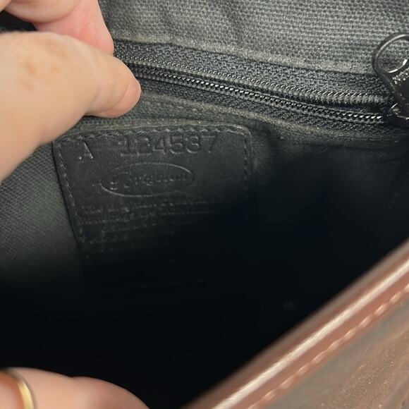 Vintage Brighton Bucket Black And Brown Croc Print Leather Crossbody 1996 - Picture 10 of 14